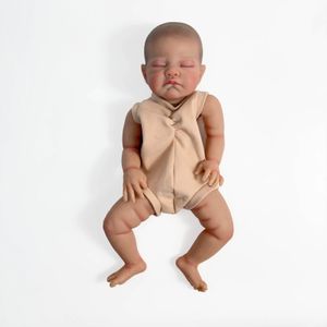 Poupées NPK 20 pouces pièces de poupée Reborn déjà peintes août bébé endormi peinture 3D avec veines visibles corps en tissu inclus 231122