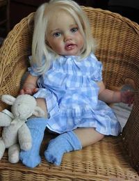 Poupées NPK 24 pouces énorme bébé bambin Reborn Lottie princesse fille poupée réaliste pièces inachevées incluses corps et yeux en tissu 231109