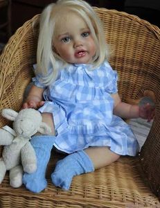 Dolls NPK 24Inch Huge Baby Toddler Reborn Lottie Princess Girl Realistic Doll Unfinished Doll Parts included Cloth body and Eyes 230802