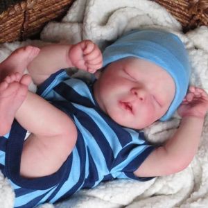 Muñecas NPK 45CM Realista Suave y Cuerpo Completo Silicona Reborn Niño Recién Nacido Muñeca Flexible 3D Tono de Piel con Venas Premie