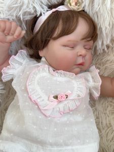 Poupées npk 50cm corps doux renaissage bébé fille pêche poupée avec une peau 3D plusieurs couches peignant avec des veines visibles poupée tactile douce