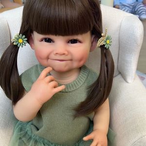 Dolls NPK 55CM Full Body Soft Silicone Reborn Toddler Raya Lifelike Touch High Quality Gifts for Children 221208
