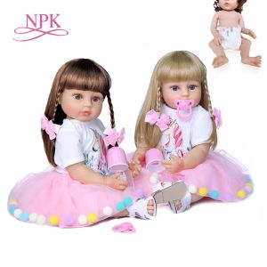 Poupées npk 55cm Reborn Baby Doll Princess Toddler Girl Soft Touch Full Full Silicone Christmas Gift de haute qualité Collectibles