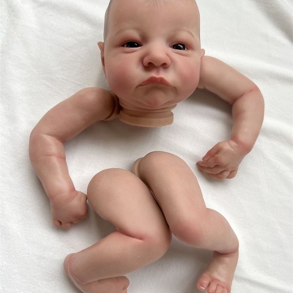 Muñecas NPK19 pulgadas ya pintadas piezas de muñeca Reborn Levi Awake bebé realista pintura 3D con venas visibles cuerpo de tela incluido 220930