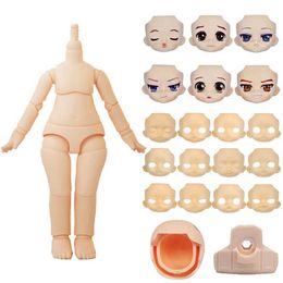 Muñecas blancas ordinarias set de muñeca cuerpo+cabeza+cara de 10 cm conector móvil utilizado como accesorio reemplazable para gsc obitsu head s2452201
