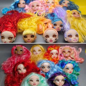 Dolls Originele Rainbow Middle School Doll Multi Style Eyeless Doll Head U kunt kiezen voor meisjes Holiday Diy Gift Toys S2452201 S2452201 S2452201