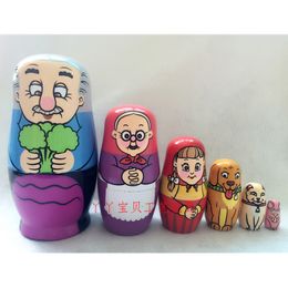 Poppen Pack van 6 Stuks Leuke Houten Dieren Handgeschilderde Russische Nesting Dolls Babushka Matroesjka Poppen Speelgoed Geschenken Woondecoratie 230612