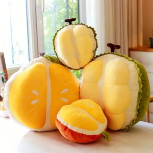 Poppen pluche poppen schattig oranje knuffel durian kussen lunch kussen simulatie zachte creatief verjaardag kerstcadeau voor kind