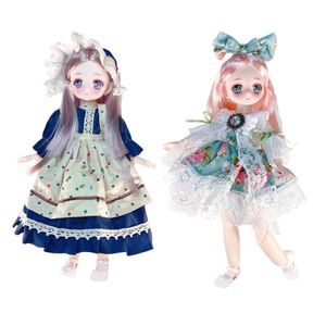 Dolls Pretty Anime 16 BJD Byte voor Kid Girls 6 tot 10 jaar Balljointed Comic Face Doll 30cm met jurken kleding verkleed meisje 230816