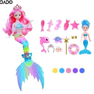 Poupées Princesse Sirène Vêtements de poupée avec petits jouets Accessoires Cadeaux d'anniversaire Kit de robe pour enfants filles enfants 3 4 5 6 7 231207