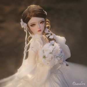 Dolls Qing BJD 13 met Sid High Heel Body White Satin Wedding Jurk Modellering Resin Art Toys Gift For Girl Fairy Doll 230427