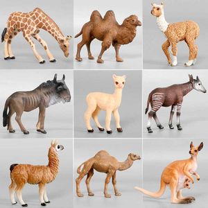 Poppen Realistische DierengiraffeAlpacaKameelHerten Dierentuin Solide Emulatiemodellen PVC Action Figure Speelgoed Educatieve Beeldjes voor KinderenL2403