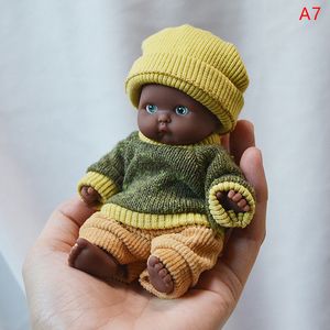 Dolls Reborn Dolls Baby Reborn Silicone Reborn Baby Doll 12cm Palm Dolls PyjamaS Jurk Simulation Baby Reborn Baby Doll Toys 230427