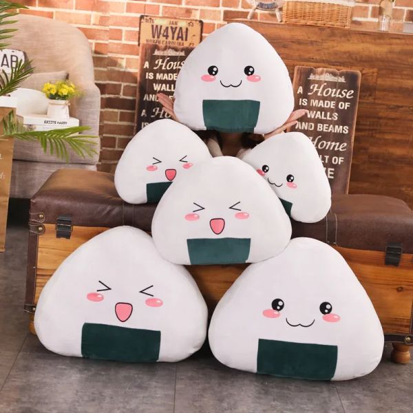 Poupées Rice Ball Pillow Kawaii Soft Japanese Sushi Cushion en peluche Jouet mignon Ball Doll le deuxième élément Doupling Doll Planche