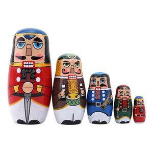 Vente de poupées 5 pièces noyer russe peint à la main décor à la maison cadeaux d'anniversaire jouets pour bébé nidification en bois Matryoshka 230612 livraison directe A Dhf7Z