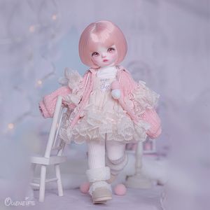 Dolls Sapphire BJD 1 6 Art Doll 25 3 cm in roze trui jas en rok voor Winter YOSD Fantasy Resin Toys 230313