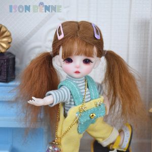Dolls Sison Benne Mini 18 bjd pop schattig meisje met gezicht make -up outfit schoenen volledig set cadeau voor kinderen 230811