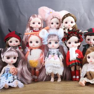 Dolls smile Face 16cm BJD Doll 13 Joint Cute Round Smile Little Girl Make Up Toy Gift for Birthday 230814