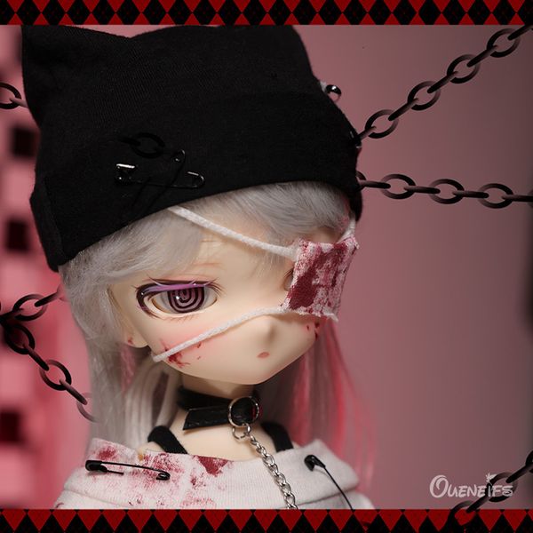 Muñecas Sogo Bjd Doll 14 Shugafairy 39cm Tema de zombie OneEyed Girl Blood Style Splattered Resin Art Gifts Justo 230815