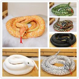 Poupées simulation en peluche serpents en peluche jouet grand taille python plaisanterie poupée linge long boa cobra oreiller délicat jeu toys garçons cadeau