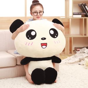 Poupées super kawaii big head panda peluche jouet en peluche joli caricaturé cadeau ours cadeau pour amis