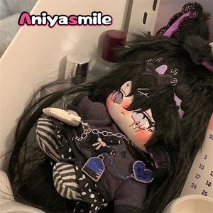 Muñecas Vintage Hip hop Monster lezirt ungu anggur 20cm lucu boneka mewah pakaian Anime Plushie bantal gantungan kunci untuk anak anak hadiah Natal 230905