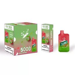 Doloda ELF BOX Wegwerp E-sigaretten 5000 trekjes Vape-apparaat met mesh-spoel 0% 2% 3% 5% Sterkte 12 ml 650 mAh Type-C oplaadbare batterij 1,2 ohm 10 kleuren