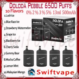 Doloda Pebble 6500 Bladerdeeg Wegwerp E-sigaret 10 Smaken 13ml 0% 2% 3% 5% 500mAh Oplaadbare Batterij 6.5k Rookwolken Vapes Pen Starterkit Authentieke Groothandel