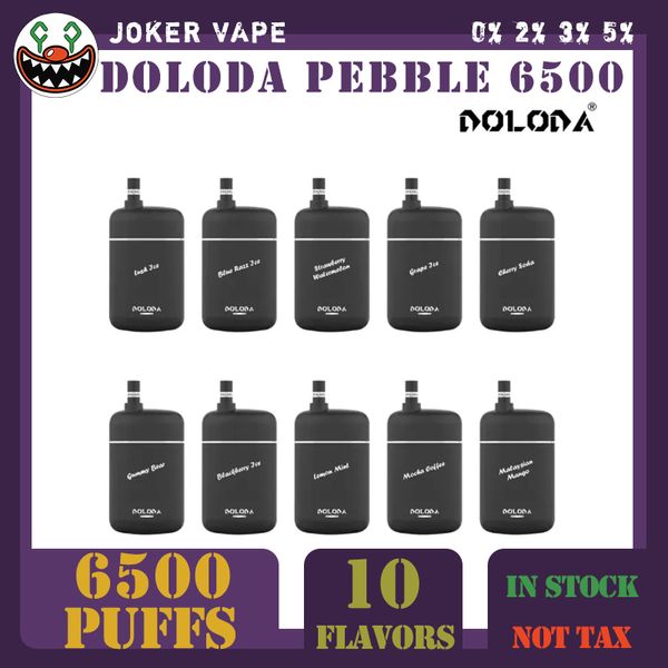 Doloda Pebble 6500 Puffs Original Vape Pen 1.3ohm Bobina de malla 13 ml Pod precargado Batería recargable Cigarrillos electrónicos Puff 6500 0% 2% 3% 5% Cigarrillos electrónicos en stock