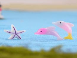 Dolphin Starfish Seascape Aquarium Accessoires Moss Micro Landscape Terrarium Decoration Mini Resin Ornement Miniature Fée G1956528