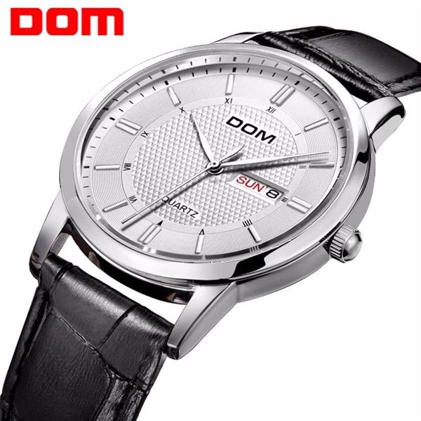 DOM mode montres à Quartz hommes marque de luxe étanche bracelet en cuir hommes montre-bracelet Relogio Masculino mâle horloges Man260q