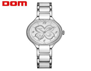 Dom Fashion Women Diamonds Wots Watches Ceramics Watchband Top Dress Luxury Brand Dress Ladies Ginebra Quartz Clock G1271D7MS4330890