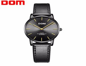 Dom Fashion Femmes Watch Top Luxury Brand Black Montres Ladies en cuir en cuir imperméable Ultra Thin Quartz Wrist Watch Femme G36BL1MT3026195