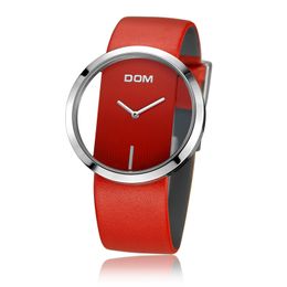 Relojes DOM a la moda para mujer, pulsera de lujo para mujer, reloj de cuarzo para mujer, reloj de pulsera para mujer, reloj de pulsera resistente al agua de cuero genuino