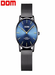 Dom Ladies Bangle Watches Top Brand Luxury Femmes Watch Imperproping Le cuir en cuir montre Blue Cadran Bleu pour les femmes G36BK2MT2392937