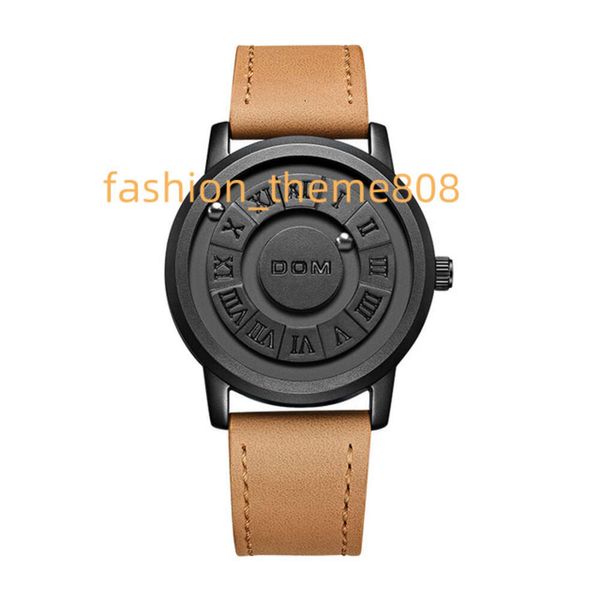 DOM M-1345 concepto de moda nueva personalidad reloj para hombre tecnología creativa puntero rodante relojes magnéticos para hombre rodamiento de bolas