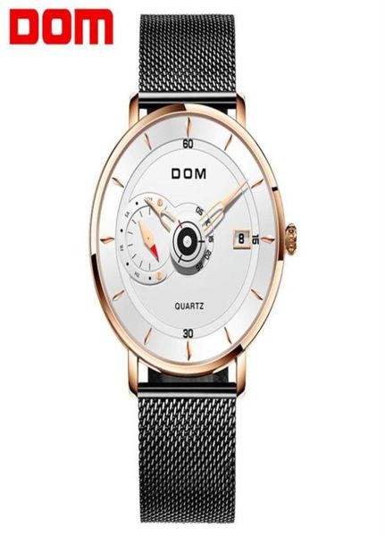 Dom New Sport Mens Watches Top Brand Luxury Full Steel Quartz Relojes impermeables a impermeables Big Watch Men Auto Masculado Mas de pulsera M1299266I5500657