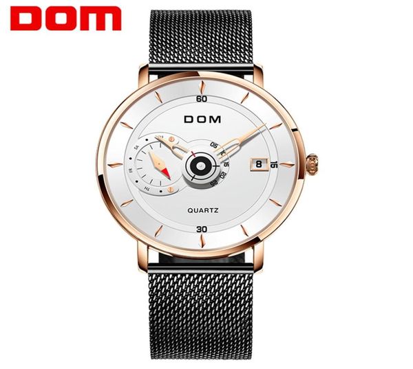 Dom New Sport Mens Watches Top Brand Luxury Luxury Full Steel Rechan Big Dial Watch Men Autom Male Wutwatch M129994782585