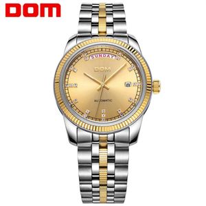 DOM Top Merk Luxe Mechanische Automatische Heren Horloges Volledig Roestvrij Sappair Mode Waterdicht Business Horloge Mannen M-82G-9M271K