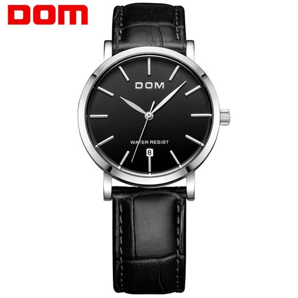 Dom montre décontracté étanche vintage table ultra-mince homme table mode bracelet en cuir véritable table hommes montres M-259L-1M267c