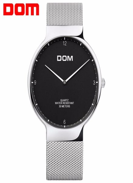 Dom Watch Men Top Luxury Brand Men039s Relojes de malla de acero inoxidable ultra delgada Boda de gallina de cuarzo Fashion M32D1MS4322898