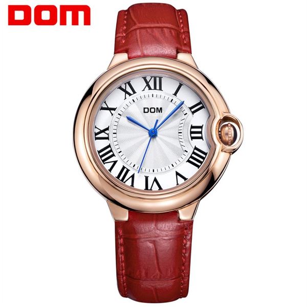 DOM Montre Femmes marque de luxe Mode Casual en cuir imperméable Dame montres à quartz dorées relojes femmes Robe Horloge G-1068294G