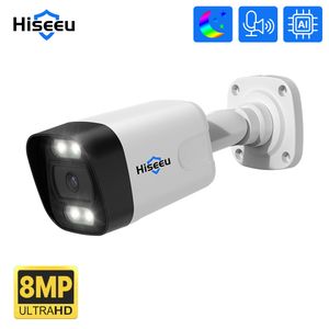 Caméras dôme 4K 8MP 5MP POE IP extérieure étanche H.265 CCTV Bullet P2P détection de mouvement pour PoE NVR 48V Hiseeu 221108