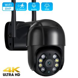 Dome Camera's 4K 8MP PTZ Outdoor WiFi IP Camera H.265 Wireless 5x Digital Zoom Auto Tracking Color Night Vision Surveillance Security Camera 221025