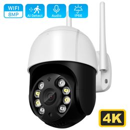Caméras dôme 8MP 4K Wifi Détection humaine AI extérieure Suivi automatique PTZ IP Full Color Night Vision Cloud CCTV Video Surveillance 221117