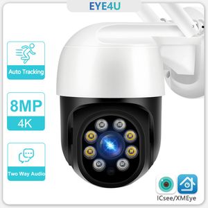 Caméras dôme 8MP WIFI caméra de sécurité maison intelligente IP66 PTZ Cam P2P CCTV Audio vidéo Surveillance Vision nocturne H.265 iCsee Alexa 221108
