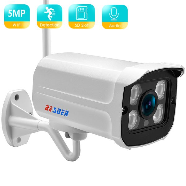 Caméras Dôme BESDER 5MP 2MP Audio Version Nuit Sans Fil Alarme Push P2PWifi Caméra Bullet Caméra IP Extérieure Avec Fente Pour Carte SD Max 128 Go iCsee 221025