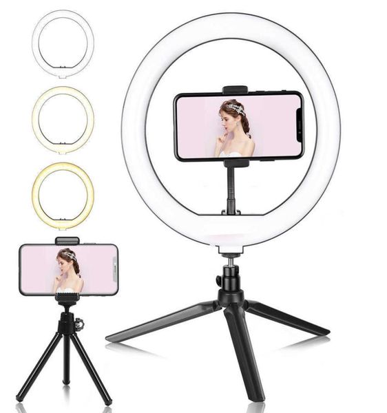 Caméras dôme Dimmable RGB LED Selfie Ring Fill Light Po Ring Lampe avec trépied pour maquillage vidéo en direct Aro de Luz Para CelularJ2301938655