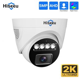 Domecamera's Hiseeu 5MP AHD-camera H.265 Binnenbeveiliging Waterdicht Nachtzicht Real-time video CCTV-bewaking Domecamera XMEye Pro APP 231208