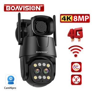 Dome Cameras IP Camera Wifi4G Sim Card PTZ HD 4MP 8MP Dual Lens 2.8mm-8mm Outdoor AI Human Tracking Color Night Vision Audio Security Camera 221025
